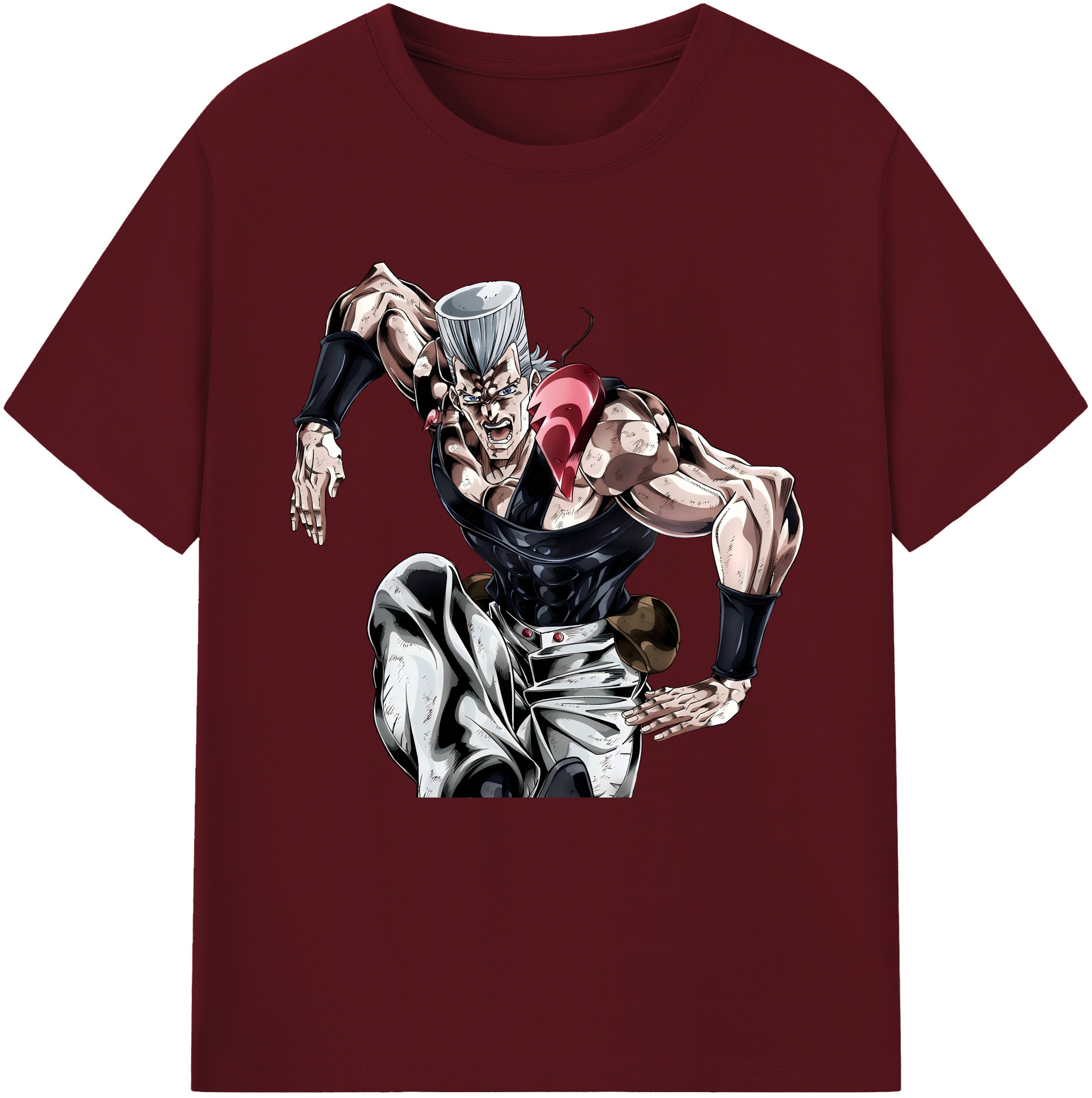 （画像用） ジョジョの奇妙な冒険 ジャン＝ピエール?ポルナレフ JoJo's Bizarre Adventure Jan Pierre Polnareff 綿100％半袖Tシャツ（フロントプリント）